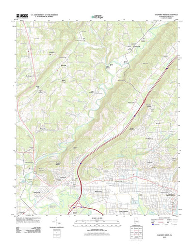 United States Geological Survey Gadsden West, AL (2011, 24000-Scale) digital map