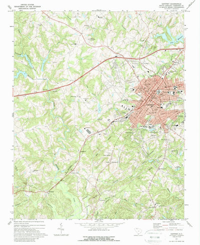 United States Geological Survey Gaffney, SC (1971, 24000-Scale) digital map