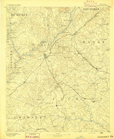 United States Geological Survey Gainesville, GA (1891, 125000-Scale) digital map
