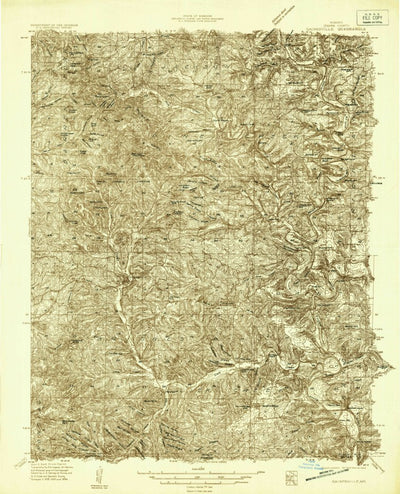 United States Geological Survey Gainesville, MO (1934, 48000-Scale) digital map