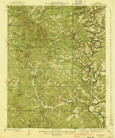 United States Geological Survey Gainesville, MO (1940, 62500-Scale) digital map