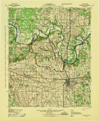 United States Geological Survey Gainesville, TX-OK (1943, 125000-Scale) digital map