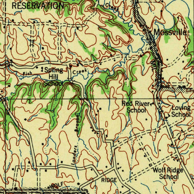 United States Geological Survey Gainesville, TX-OK (1943, 125000-Scale) digital map