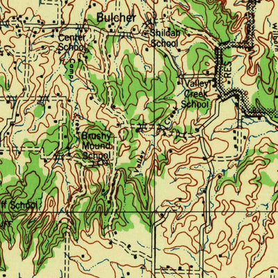 United States Geological Survey Gainesville, TX-OK (1943, 125000-Scale) digital map