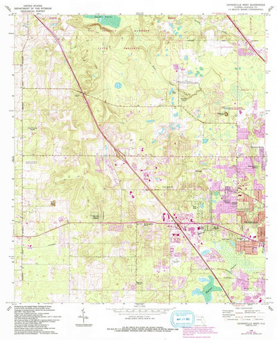 United States Geological Survey Gainesville West, FL (1966, 24000-Scale) digital map