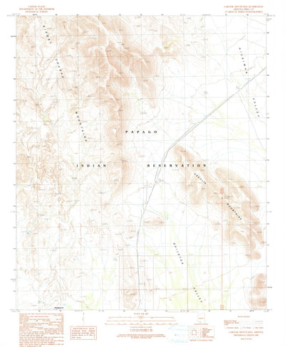 United States Geological Survey Gakolik Mountains, AZ (1990, 24000-Scale) digital map