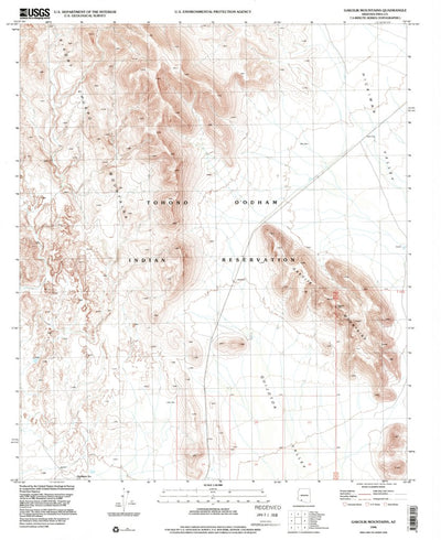 United States Geological Survey Gakolik Mountains, AZ (1996, 24000-Scale) digital map