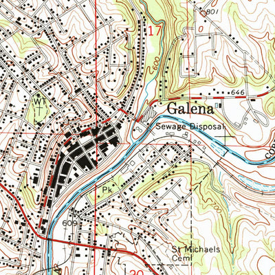United States Geological Survey Galena, IL-IA (1968, 24000-Scale) digital map