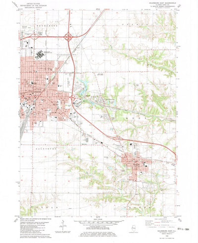 United States Geological Survey Galesburg East, IL (1982, 24000-Scale) digital map