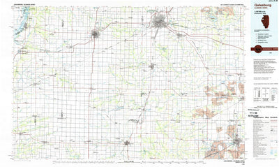 United States Geological Survey Galesburg, IL-IA (1985, 100000-Scale) digital map