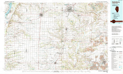 United States Geological Survey Galesburg, IL-IA (1989, 100000-Scale) digital map