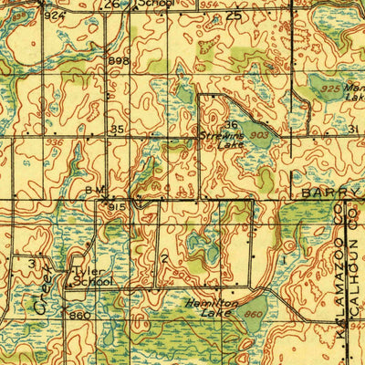 United States Geological Survey Galesburg, MI (1918, 62500-Scale) digital map