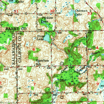 United States Geological Survey Galesburg, MI (1947, 62500-Scale) digital map