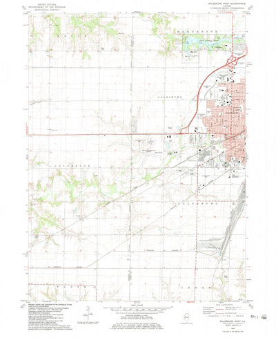 United States Geological Survey Galesburg West, IL (1982, 24000-Scale) digital map
