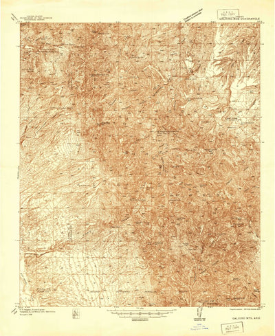 United States Geological Survey Galiuro Mountains, AZ (1938, 48000-Scale) digital map