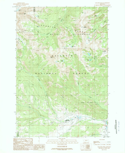United States Geological Survey Gallatin Peak, MT (1988, 24000-Scale) digital map