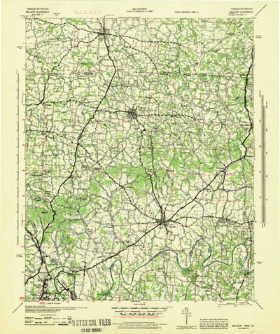 United States Geological Survey Gallatin, TN (1942, 100000-Scale) digital map