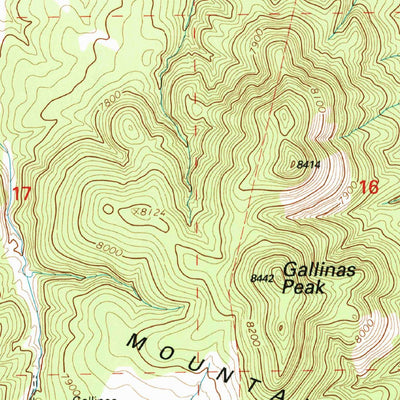 United States Geological Survey Gallinas Peak, NM (1995, 24000-Scale) digital map