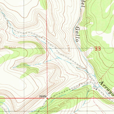 United States Geological Survey Gallo Spring Canyon NE, NM (1981, 24000-Scale) digital map