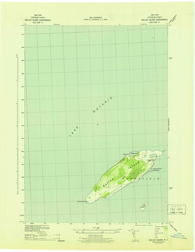 United States Geological Survey Galloo Island, NY (1942, 31680-Scale) digital map