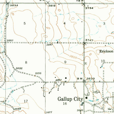 United States Geological Survey Gallup City, MT (1938, 62500-Scale) digital map