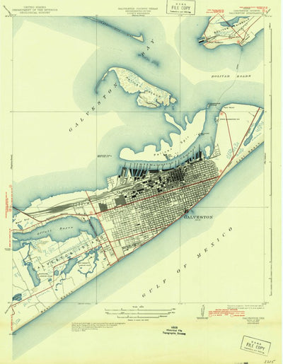 United States Geological Survey Galveston, TX (1933, 31680-Scale) digital map