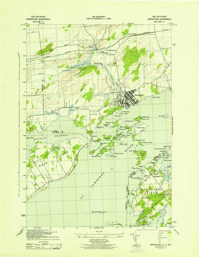 United States Geological Survey Gananoque, ON-NY (1943, 31680-Scale) digital map