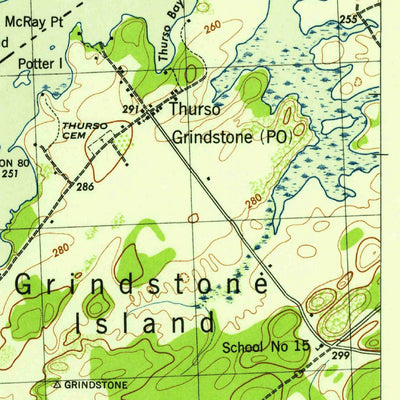 United States Geological Survey Gananoque, ON-NY (1943, 31680-Scale) digital map