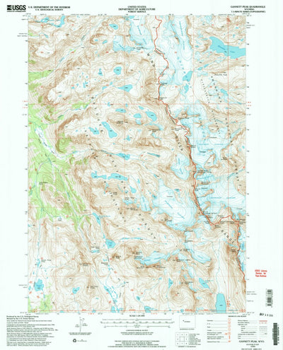 United States Geological Survey Gannett Peak, WY (1991, 24000-Scale) digital map