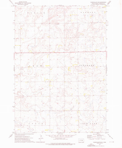 United States Geological Survey Gannvalley SE, SD (1973, 24000-Scale) digital map