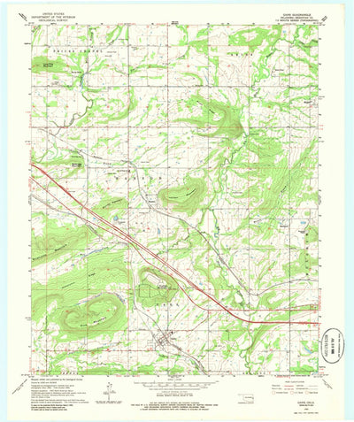 United States Geological Survey Gans, OK (1966, 24000-Scale) digital map