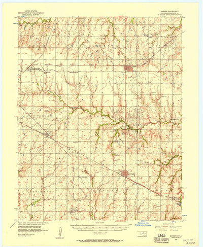 United States Geological Survey Garber, OK (1956, 62500-Scale) digital map