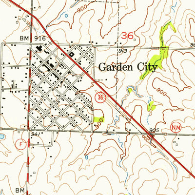 United States Geological Survey Garden City, MO (1954, 24000-Scale) digital map