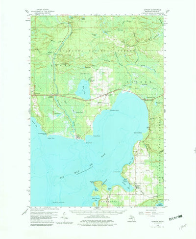 United States Geological Survey Garden, MI (1958, 62500-Scale) digital map