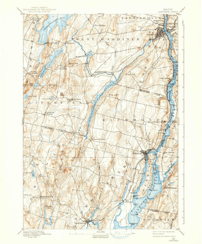 United States Geological Survey Gardiner, ME (1892, 62500-Scale) digital map