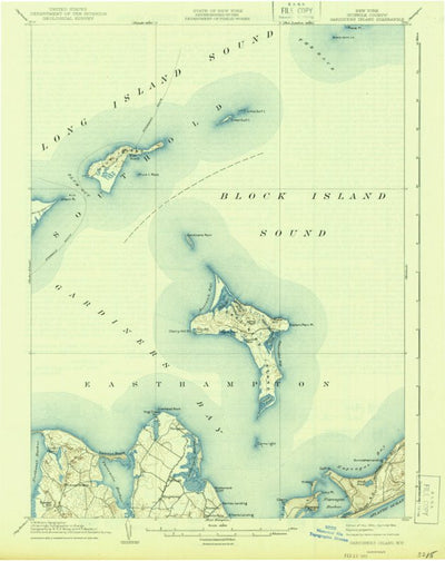 United States Geological Survey Gardiners Island, NY (1904, 62500-Scale) digital map