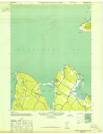 United States Geological Survey Gardiners Island West, NY (1944, 24000-Scale) digital map