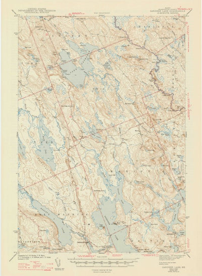 United States Geological Survey Gardner Lake, ME (1943, 62500-Scale) digital map