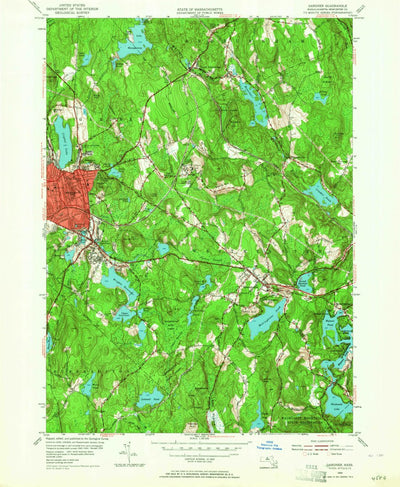 United States Geological Survey Gardner, MA (1954, 24000-Scale) digital map