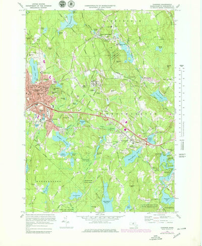 United States Geological Survey Gardner, MA (1970, 25000-Scale) digital map