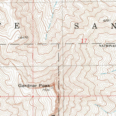 United States Geological Survey Gardner Peak, NM (1981, 24000-Scale) digital map