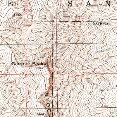 United States Geological Survey Gardner Peak, NM (1996, 24000-Scale) digital map