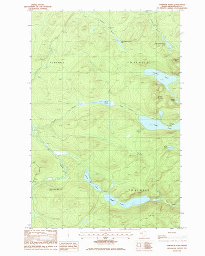 United States Geological Survey Gardner Pond, ME (1985, 24000-Scale) digital map