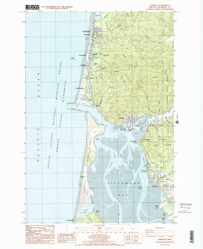 United States Geological Survey Garibaldi, OR (1985, 24000-Scale) digital map