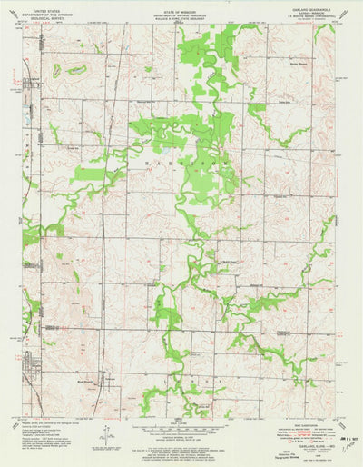 United States Geological Survey Garland, KS-MO (1948, 24000-Scale) digital map