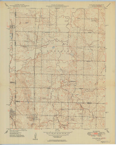 United States Geological Survey Garland, KS-MO (1949, 24000-Scale) digital map