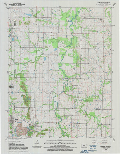 United States Geological Survey Garland, KS-MO (1991, 24000-Scale) digital map
