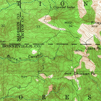 United States Geological Survey Garns Mountain, ID (1943, 62500-Scale) digital map