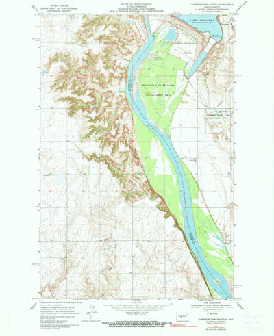 United States Geological Survey Garrison Dam South, ND (1969, 24000-Scale) digital map