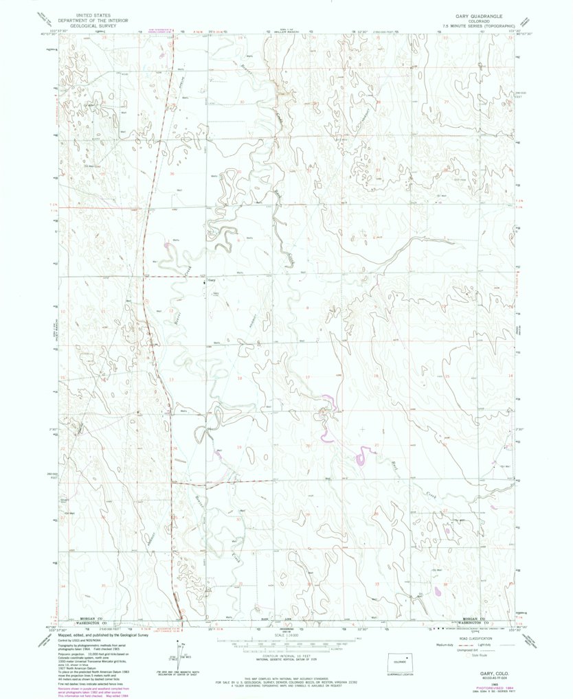 Gary, CO (1965, 24000-Scale) Map by United States Geological Survey ...